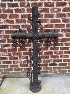 Antique Crucifix Cross Cast Iron Garden Architectural Chapel Church Cemetery 51"