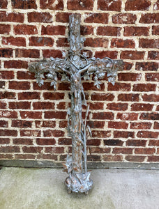 Antique Crucifix Cross Cast Iron Garden Architectural Chapel Church Cemetery 54"