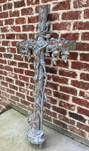 Load image into Gallery viewer, Antique Crucifix Cross Cast Iron Garden Architectural Chapel Church Cemetery 54&quot;