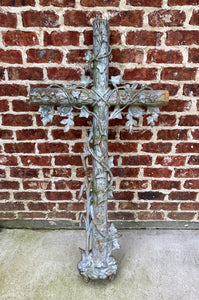 Antique Crucifix Cross Cast Iron Garden Architectural Chapel Church Cemetery 54"