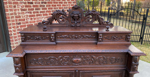 Antique French Desk Secretary Chest Server Drawers Barley Twist Renaissance Oak