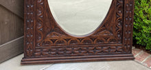 Load image into Gallery viewer, Antique French Mirror Breton Brittany Carved Oak Beveled Oval Large 58.5&quot; T