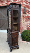 Load image into Gallery viewer, Antique Italian Bookcase Cabinet Display Renaissance Revival Carved Oak c. 1870s