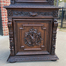 Load image into Gallery viewer, Antique French Bookcase Cabinet Display Hunt Style Black Forest Petite Oak 19C