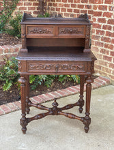 Load image into Gallery viewer, Antique French Desk Writing Table Secretary Drawers Oak PETITE Renaissance Table