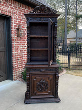 Load image into Gallery viewer, Antique French Bookcase Cabinet Display Hunt Style Black Forest Petite Oak 19C