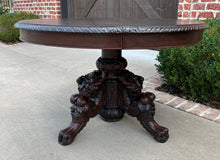 Load image into Gallery viewer, Antique French OVAL Coffee Table Pedestal BLACK FOREST Hunt Table Griffons 19thC