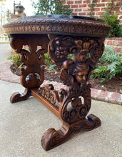 Load image into Gallery viewer, Antique French Coffee Table Renaissance Revival Cherub Green Marble Top Walnut