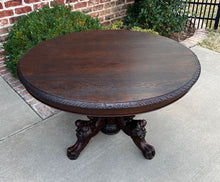 Load image into Gallery viewer, Antique French OVAL Coffee Table Pedestal BLACK FOREST Hunt Table Griffons 19thC