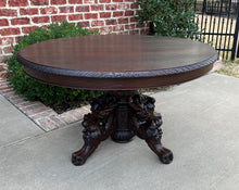 Load image into Gallery viewer, Antique French OVAL Coffee Table Pedestal BLACK FOREST Hunt Table Griffons 19thC