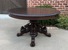 Load image into Gallery viewer, Antique French OVAL Coffee Table Pedestal BLACK FOREST Hunt Table Griffons 19thC