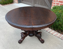 Load image into Gallery viewer, Antique French OVAL Coffee Table Pedestal BLACK FOREST Hunt Table Griffons 19thC