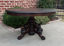 Load image into Gallery viewer, Antique French OVAL Coffee Table Pedestal BLACK FOREST Hunt Table Griffons 19thC