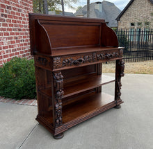 Load image into Gallery viewer, Antique French Server Sideboard Console Sofa Table 3-Tier Drawers Carved Oak 19C