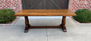 Antique English Farm Table Dining Library Table Desk Farmhouse Oak 83.5"