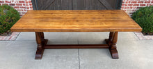 Load image into Gallery viewer, Antique English Farm Table Dining Library Table Desk Farmhouse Oak 83.5&quot;