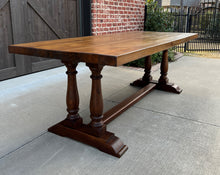 Load image into Gallery viewer, Antique English Farm Table Dining Library Table Desk Farmhouse Oak 83.5&quot;