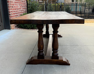 Antique English Farm Table Dining Library Table Desk Farmhouse Oak 83.5"