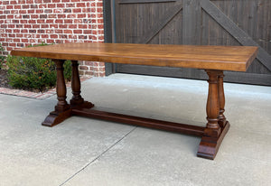 Antique English Farm Table Dining Library Table Desk Farmhouse Oak 83.5"