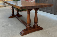 Load image into Gallery viewer, Antique English Farm Table Dining Library Table Desk Farmhouse Oak 83.5&quot;