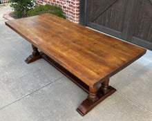 Load image into Gallery viewer, Antique English Farm Table Dining Library Table Desk Farmhouse Oak 83.5&quot;