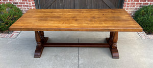 Antique English Farm Table Dining Library Table Desk Farmhouse Oak 83.5"