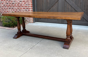 Antique English Farm Table Dining Library Table Desk Farmhouse Oak 83.5"