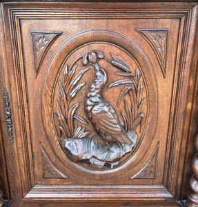 Antique French Jam Cabinet Confiture Chest Oak Barley Twist Renaissance Revival