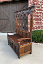 Load image into Gallery viewer, Antique French Bench Chair Settee Hall Bench Banquette Renaissance Revival Oak