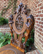 Load image into Gallery viewer, Antique Italian Chair Settee Renaissance Revival Sgabello Rampant Lions Walnut