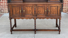 Load image into Gallery viewer, Antique English Welsh Plate Dresser Sideboard Server Buffet Jacobean Oak c.1890
