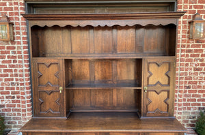 Antique English Welsh Plate Dresser Sideboard Server Buffet Jacobean Oak c.1890