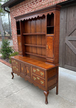 Load image into Gallery viewer, Antique English Plate Dresser Sideboard Server GEORGIAN Era Oak and Mahogany