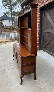 Antique English Plate Dresser Sideboard Server GEORGIAN Era Oak and Mahogany