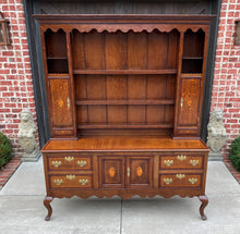 Load image into Gallery viewer, Antique English Plate Dresser Sideboard Server GEORGIAN Era Oak and Mahogany