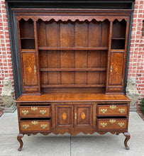 Load image into Gallery viewer, Antique English Plate Dresser Sideboard Server GEORGIAN Era Oak and Mahogany