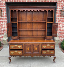 Load image into Gallery viewer, Antique English Plate Dresser Sideboard Server GEORGIAN Era Oak and Mahogany