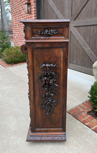 Antique French Jam Cabinet Carved Oak Renaissance Revival ROSES TALL SLIM SUPERB