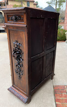 Load image into Gallery viewer, Antique French Jam Cabinet Carved Oak Renaissance Revival ROSES TALL SLIM SUPERB