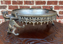 Load image into Gallery viewer, Antique Silvered Bronze Bowl Dragons Griffins Renaissance Revival Centerpiece