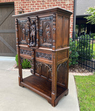 Load image into Gallery viewer, Antique French Cabinet Vestry Wine Sacristy Cabinet St George Dragon Oak GOTHIC