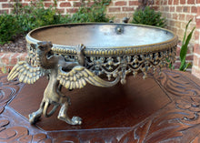 Load image into Gallery viewer, Antique Silvered Bronze Bowl Dragons Griffins Renaissance Revival Centerpiece