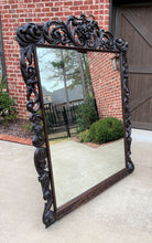 Load image into Gallery viewer, Antique French Mirror Pier Mantel Carved Oak Victorian Era LARGE