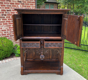 Antique French Cabinet Vestry Wine Sacristy Cabinet St George Dragon Oak GOTHIC