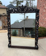 Load image into Gallery viewer, Antique French Mirror Pier Mantel Carved Oak Victorian Era LARGE