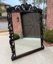 Load image into Gallery viewer, Antique French Mirror Pier Mantel Carved Oak Victorian Era LARGE
