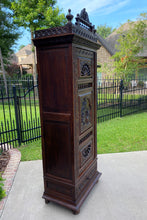 Load image into Gallery viewer, Antique French Breton Cabinet Cupboard Bonnetiere Armoire Wardrobe w Drawer Oak