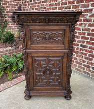 Load image into Gallery viewer, Antique French Lingerie Cabinet Chest Canted Corners Oak Renaissance Revival