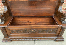 Load image into Gallery viewer, Antique Italian Bench Settee Hall Seat Foyer Renaissance Revival Walnut 19th C