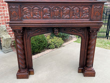 Load image into Gallery viewer, Antique French Fireplace Mantel Surround with Hood Oak Barley Twist Renaissance